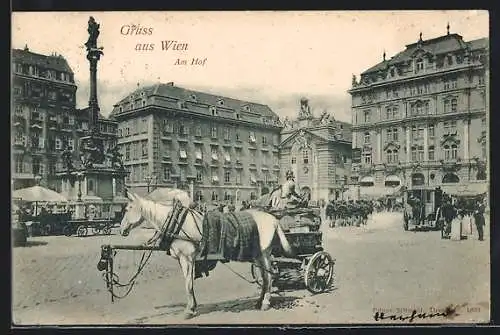 AK Wien, Am Hof, Platz mit Kutschen, Soldaten