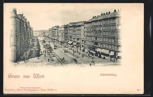 AK Wien, Schottenring-Partie aus der Vogelschau