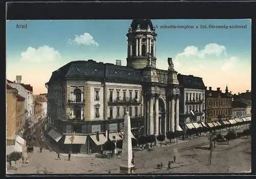 AK Arad, A minorita-templom a Szt. Háromság-szoborral