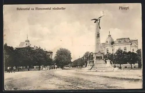 AK Ploesti, Bulevardul cu Monumentul vânatorilor
