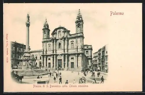 AK Palermo, Piazza di S. Domenico colla Chiesa omonima