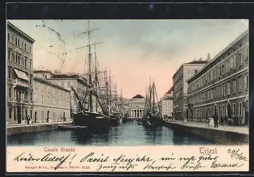 AK Trieste / Triest, Canale Grande, Segelboote