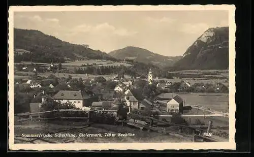 AK Scheifling, Blick über die Dächer der Ortschaft