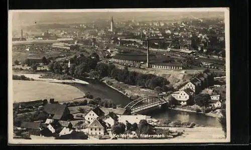 AK Knittelfeld /Steiermark, Ortsansicht mit Brücke aus der Vogelschau