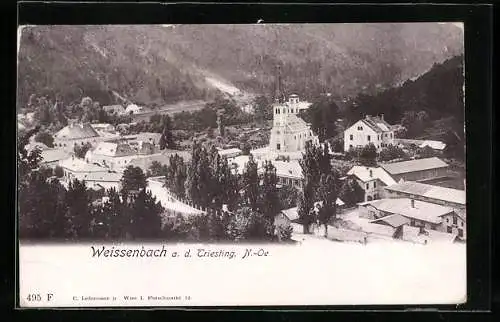 AK Weissenbach a. d. Triesting, Teilansicht mit Kirche