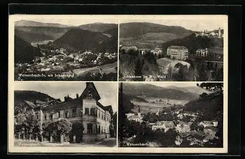 AK Weissenbach an der Triesting, Triestingheim, Ortsansicht mit Schneeberg, Neuhaus im Wr. Wald