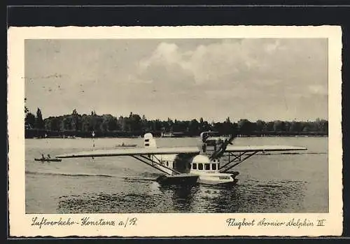 AK Konstanz a. B., Wasserflugzeug vom Typ Dornier Delphin III