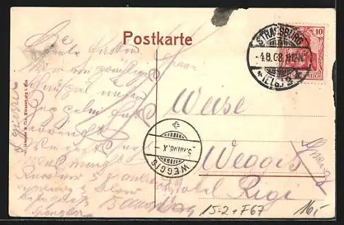 AK Strassburg i. E., Zeppelin`s Fernfahrt mit seinem Luftschiff Mod. 4