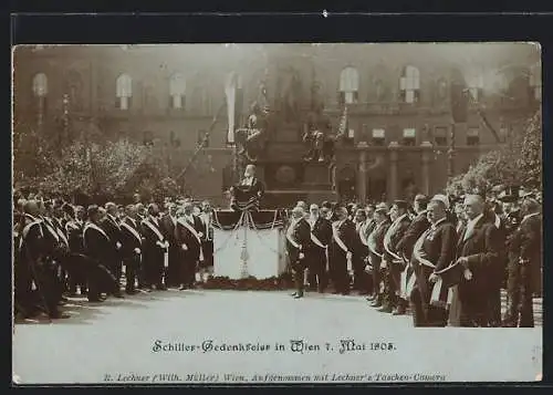 AK Wien, Bürgermeister Carl Lueger bei der Schiller-Gedenkfeier 1905