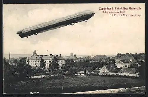 AK Bayreuth, Zeppelin über Bayreuth 1909
