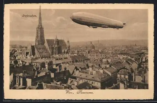 AK Wien, Zeppelin vor dem Stefansdom