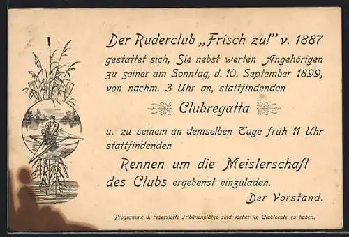 Vorläufer-Künstler-AK Ruderclub Frisch zu! v. 1887, Clubregatta
