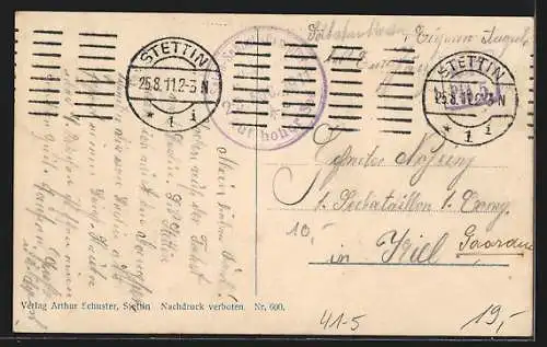 AK Dampfer SS Hertha in Fahrt