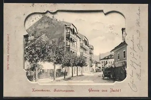 AK Bad Ischl, Kaiserkrone, Salzburgerstrasse