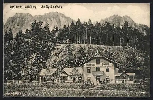 AK Grödig-Salzburg, Ansicht vom Restaurant Spielberg