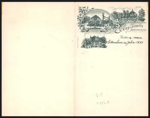 Briefkopf Genthin 1895, Aug. Zemlin, Schützenhausbesitzer, Schützenhaus, Concerthalle, Glashalle