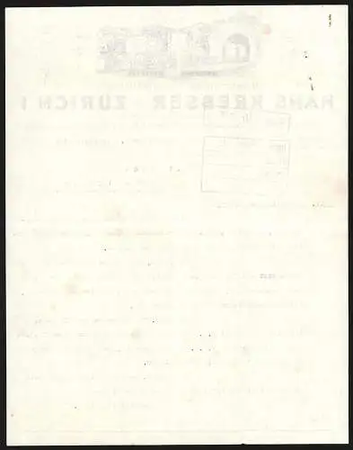 Rechnung Zürich 1923, Hans Krebser, Internationale Grosstransporte, Elektrische Eisenbahn fährt aus einem Tunnel