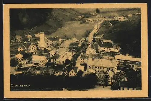 AK Gaming /N. Ö., Ortsansicht aus der Vogelschau