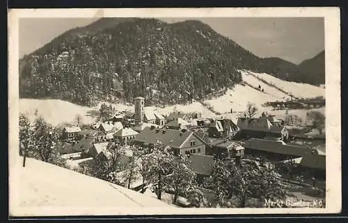 AK Gaming /N. Ö., Ortsansicht aus der Vogelschau im Winter
