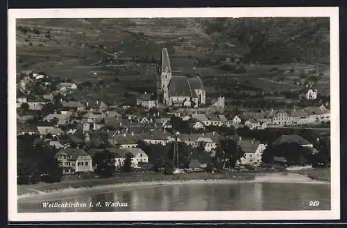 AK Weissenkirchen i. d. Wachau, Gesamtansicht vom Wasser aus