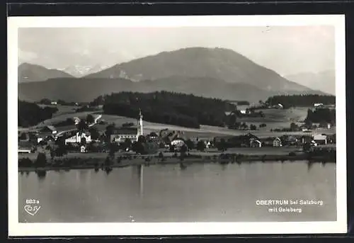 AK Obertrum /Salzburg, Ortsansicht mit Gaisberg