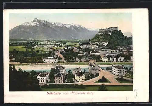 AK Salzburg, Ortsansicht vom Kapuzinerberg