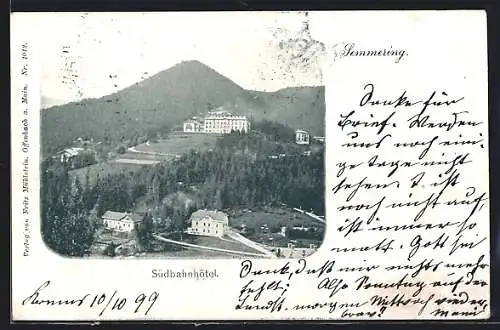 AK Semmering, Südbahnhotel mit Umgebung