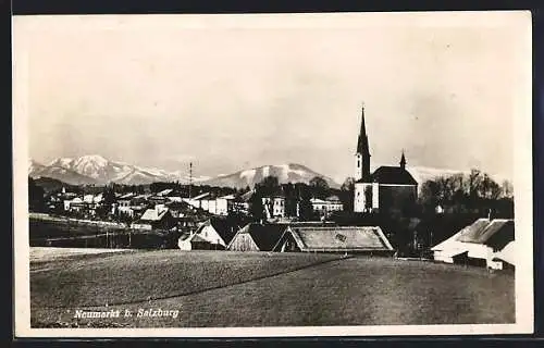 AK Neumarkt, Ortschaft mit Blick zur Kirche
