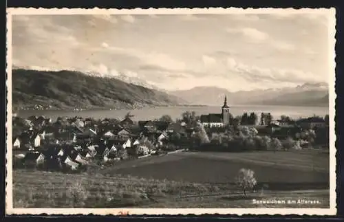 AK Seewalchen am Attersee, Ortsansicht mit Seeblick