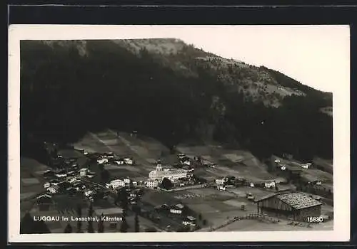 AK Luggau im Lesachtal, Gesamtansicht aus der Vogelschau