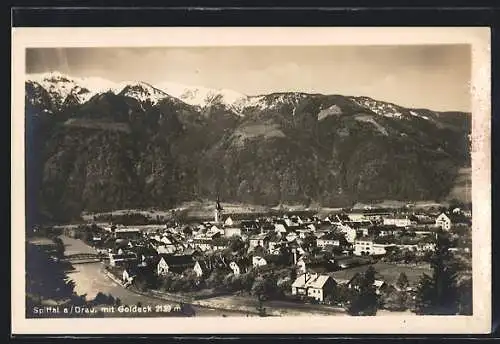 AK Spittal /Drau, Ortsansicht mit Goldeck