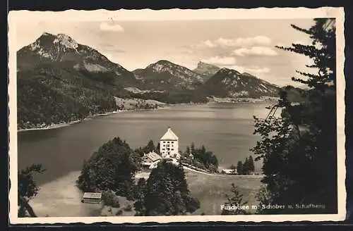 AK Fuschl, Fuschlsee mit Schober und Schafberg