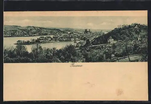 AK Passau, Stadtansicht aus der Vogelschau