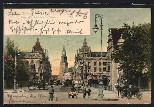 AK Berlin, Kaiser Wilhelm-Brücke und Strasse