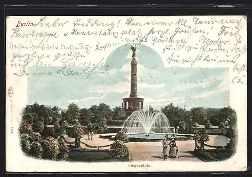 AK Berlin-Tiergarten, Blick auf die Siegessäule