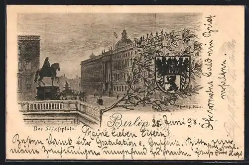 Künstler-AK Berlin, Blick auf den Schlossplatz