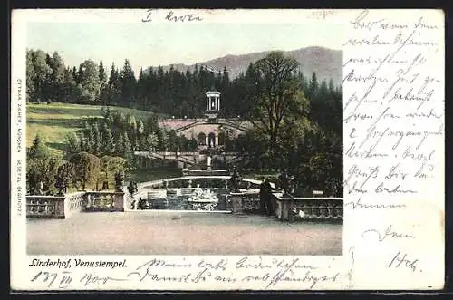 AK Linderhof, Blick auf den Venustempel