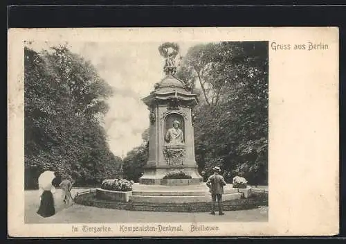 AK Berlin, Beethoven-Denkmal im Tiergarten