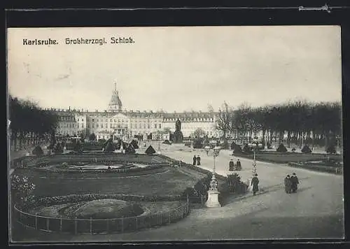 AK Karlsruhe, Blick auf das Grossherzogl. Schloss