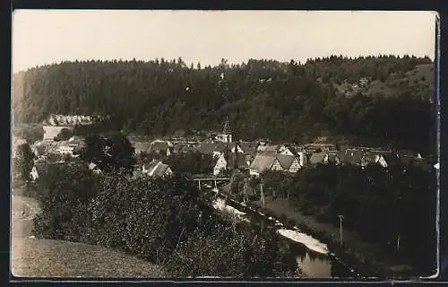 AK Fischingen /Neckar, Ortsansicht mit Flusspartie