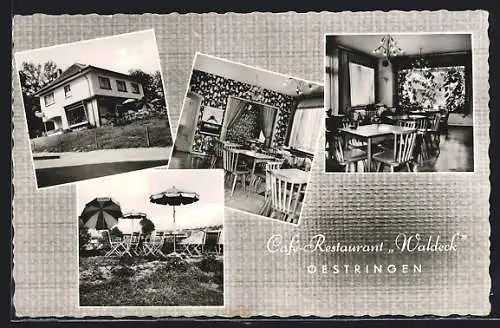 AK Oestringen /Bruchsal, Café-Restaurant Waldeck, Bes. Klara Körner