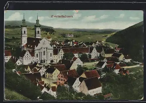 AK Zwiefalten / Württ., Blick über die Dächer