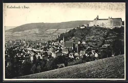 AK Kulmbach i. Bay., Teilansicht mit Schloss