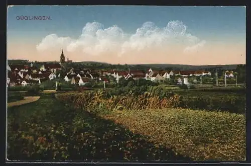 AK Güglingen, Teilansicht mit Kirche