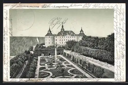 AK Langenburg, Blick auf das Schloss