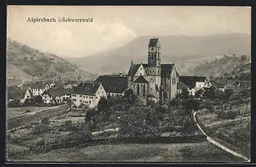 AK Alpirsbach / Schwarzwald, Kirche am Ortsrand