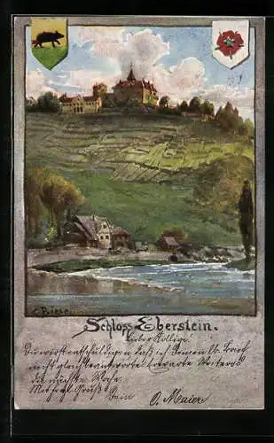 Künstler-AK Carl Biese: Blick auf Schloss Eberstein