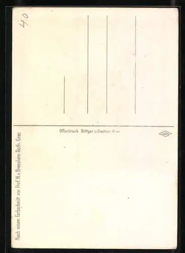 Künstler-AK sign. N. von Bresslern-Roth: Hund mit blauem Kragen