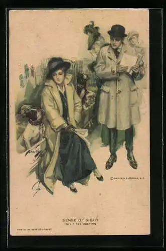 Künstler-AK Harrison Fisher: Sense of Sight - The first Meeting