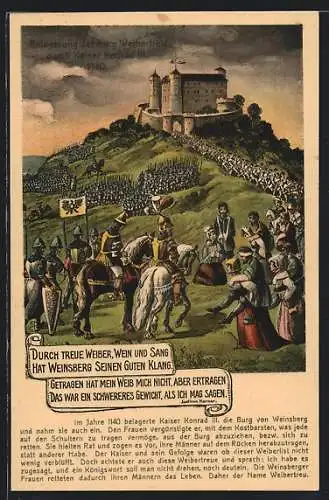AK Weinsberg, Belagerung der Burg Weibertreu, Frauen retten ihre Männer